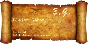 Bleier Gábor névjegykártya